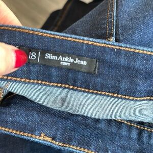 Talbots Slim Ankle Jean 18 Curvy Like New Dark Blue